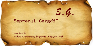 Seprenyi Gergő névjegykártya